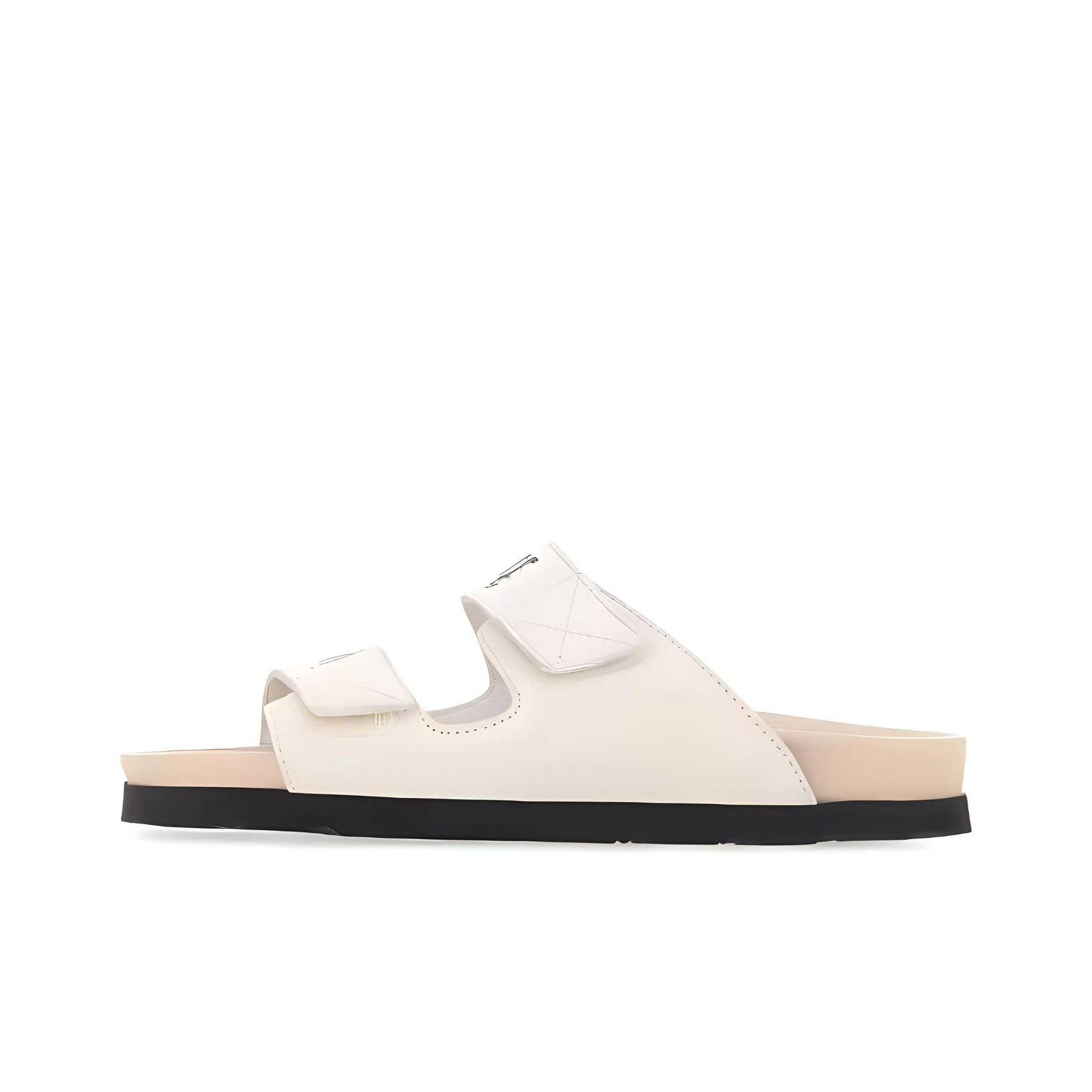 PALM ANGELS Logo print Leather Flat Sandals Women's