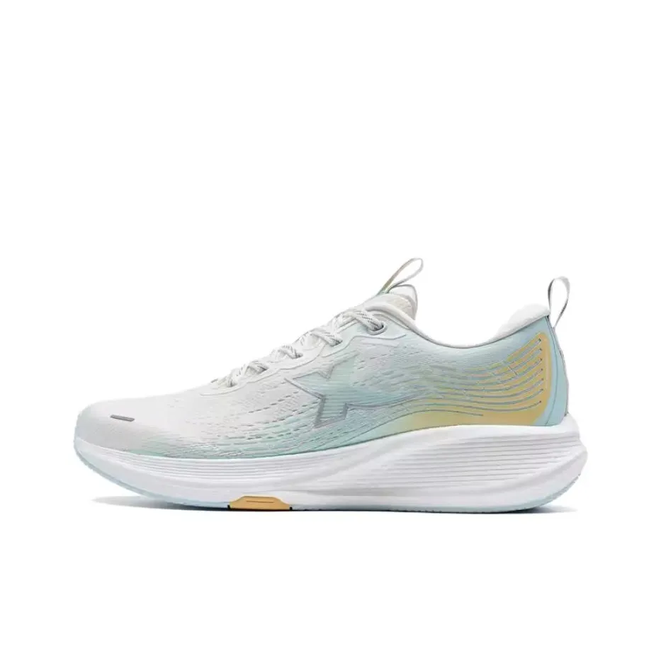 XTEP Cushioning Wear Resistant Low Top Running Shoes Women's White Blue Orange