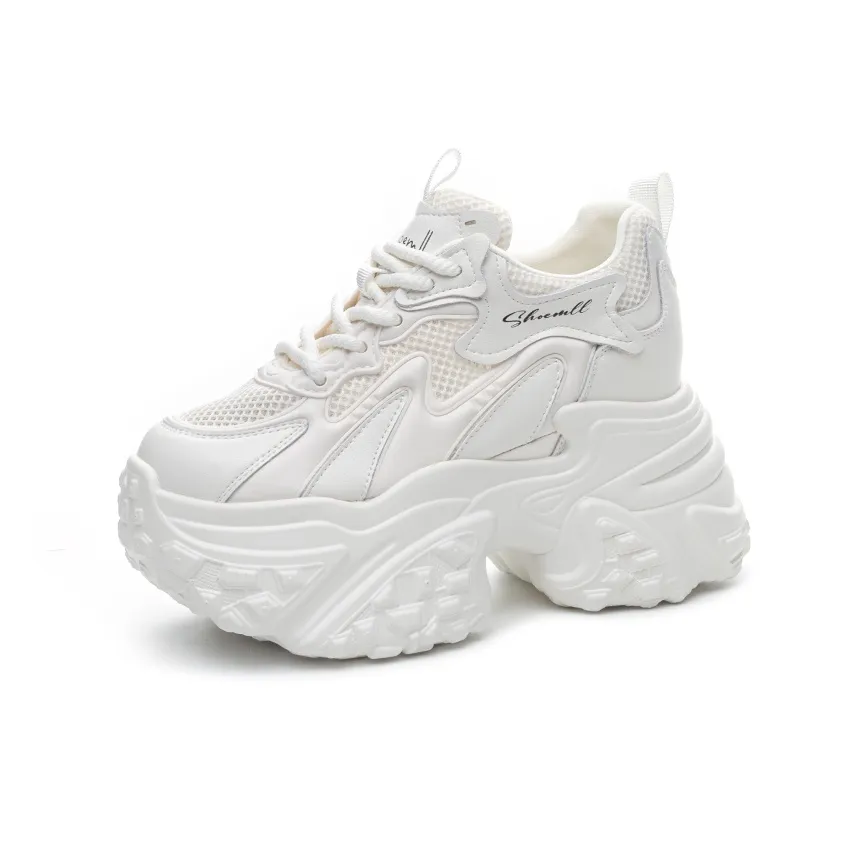 Shoe cabinet floral language Chunky Sneakers Women's Low Top Beige