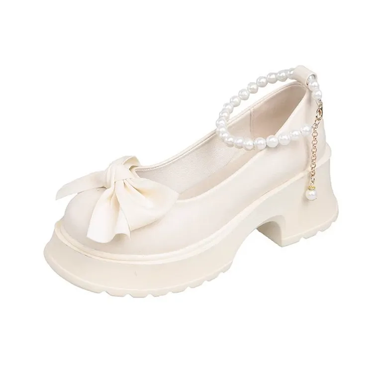 LIANGHUO Грубый каблук Мэри Джейн Женские туфли