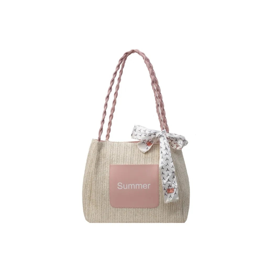 FAMAN Плетеная соломенная сумка через плечо женская белый зеленый розовый кофейный