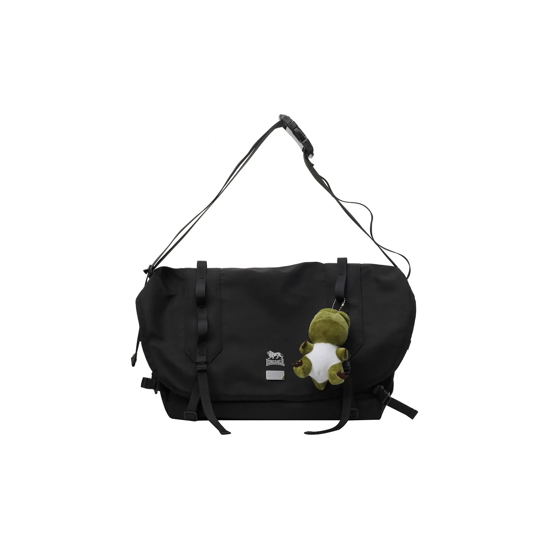 LONSDALE Ткань Рабочий стиль Сумка Сумка через плечо Большая Унисекс Черная