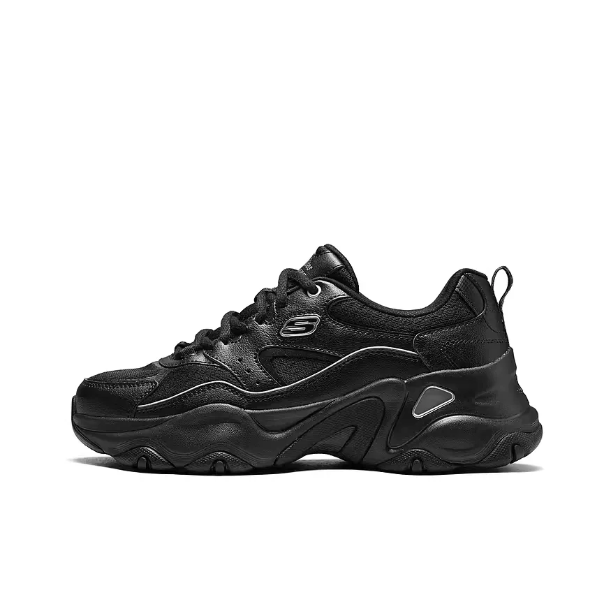 Skechers DLITES Low Top Chunky Sneakers Women's Black