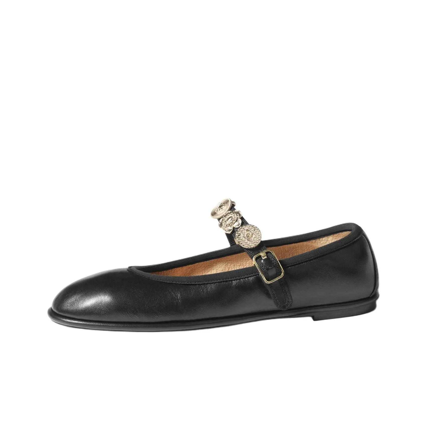 CHANEL Flat Mary Jane Shoes Women
s Black