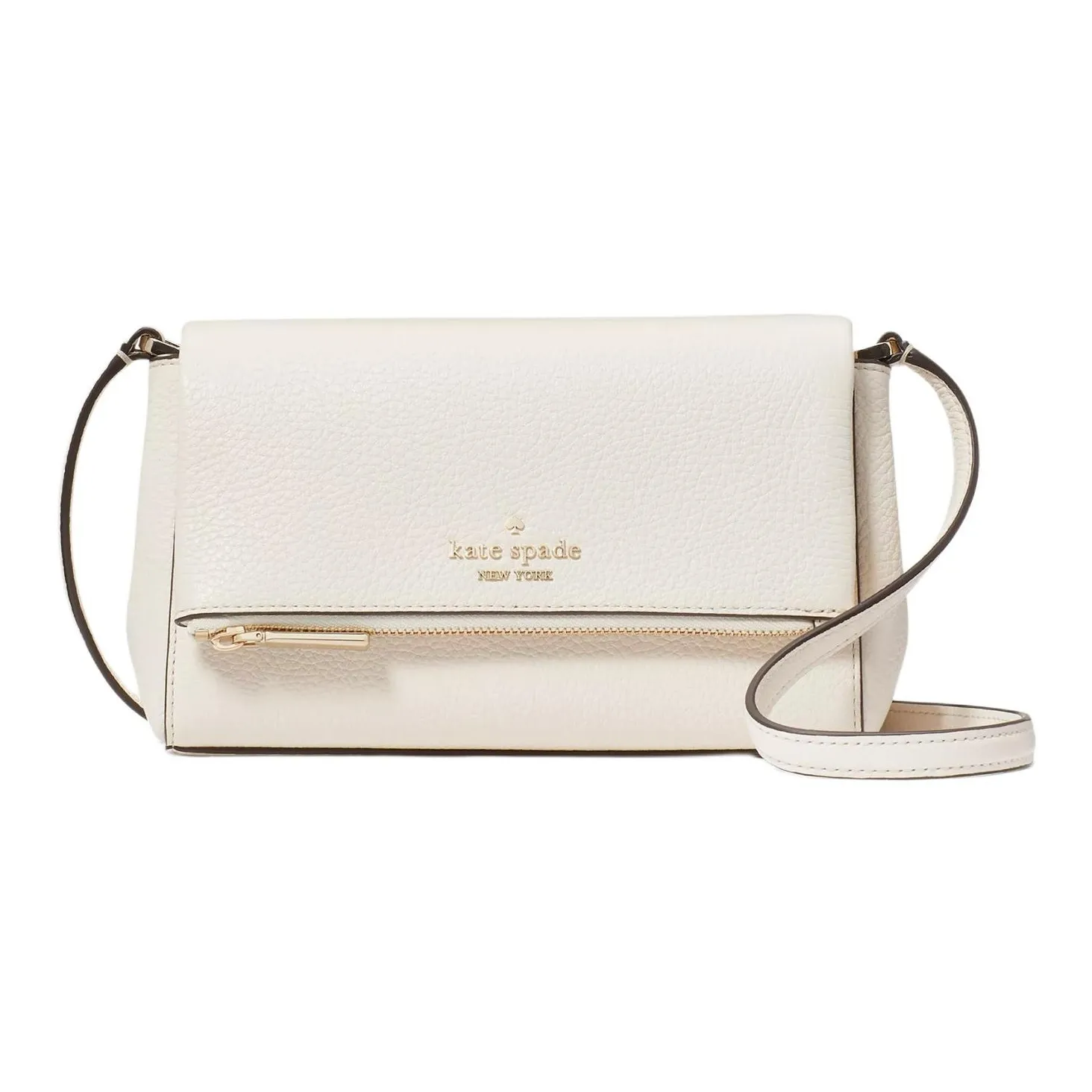 Kate Spade Leila Litchi Grain Leather Shoulder Bag, Crossbody Bag Mini Women's Parchment Paper White