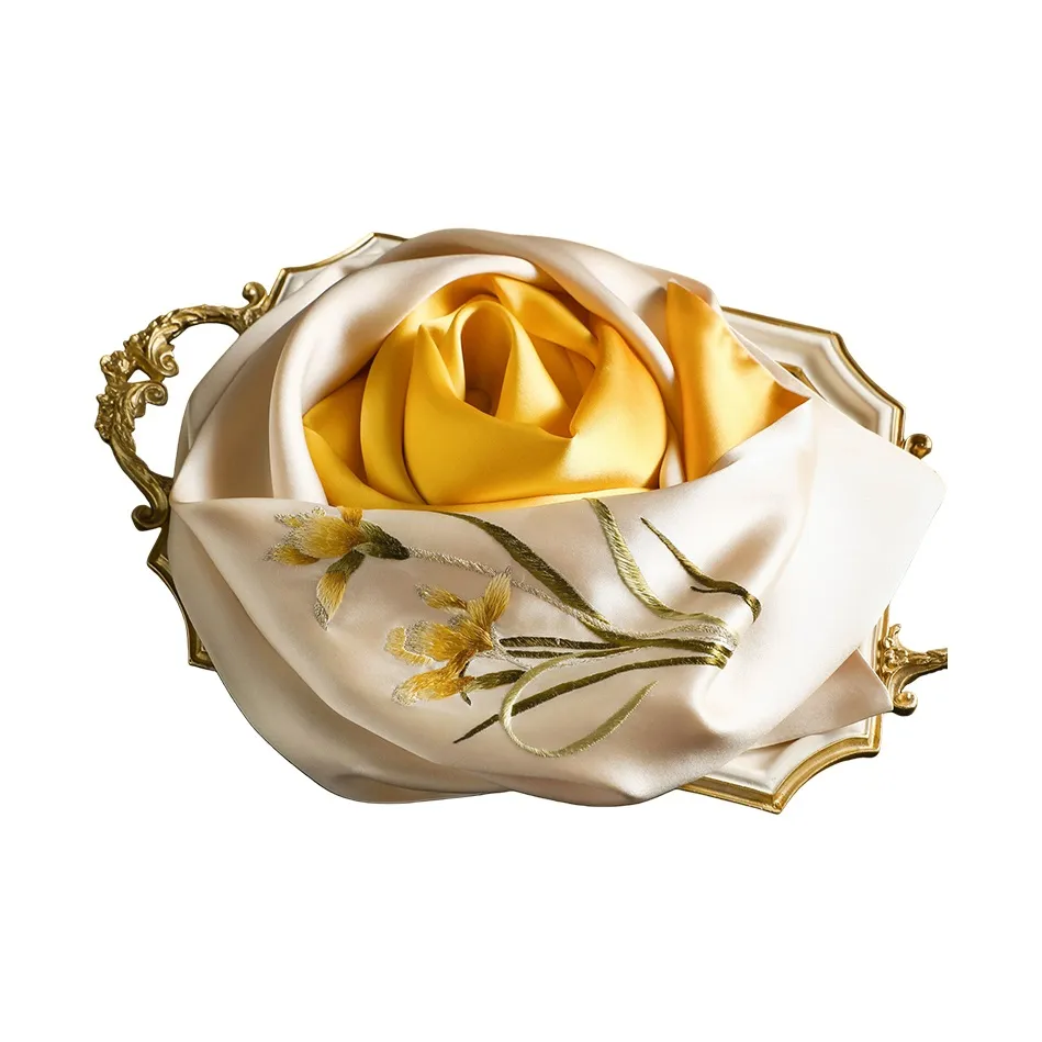 Hang Silk Road Шарфы из шелка Тутовый шелк Женские Золотой