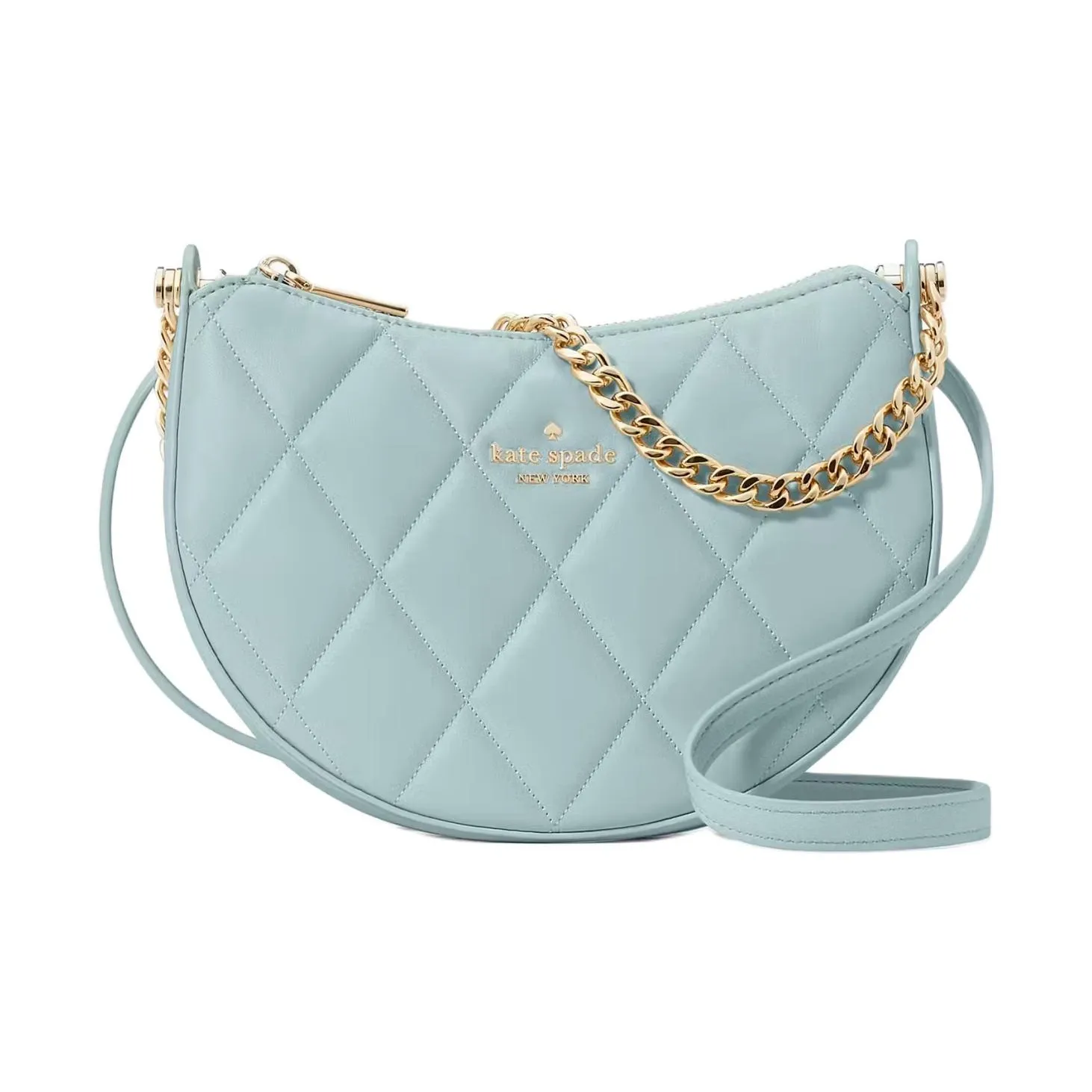 Kate Spade Smooth Quilted Leather Shoulder Bag, Crossbody Bag Women's Blue