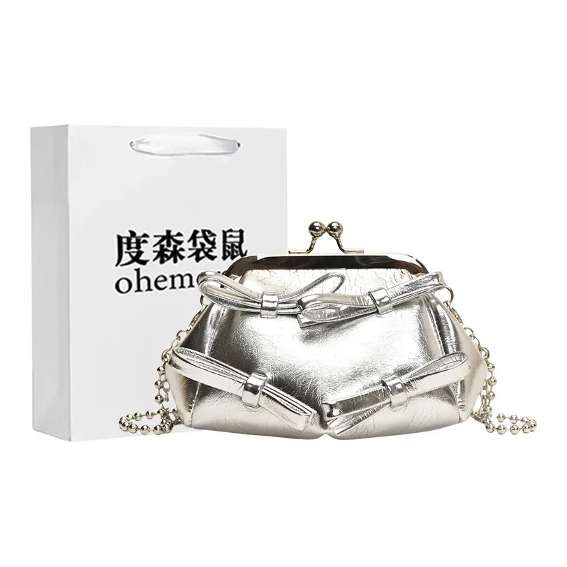 Dusen Kangaroo ПУ (полиуретан) Сумка через плечо Женская Серебряная Белая Красная Черная