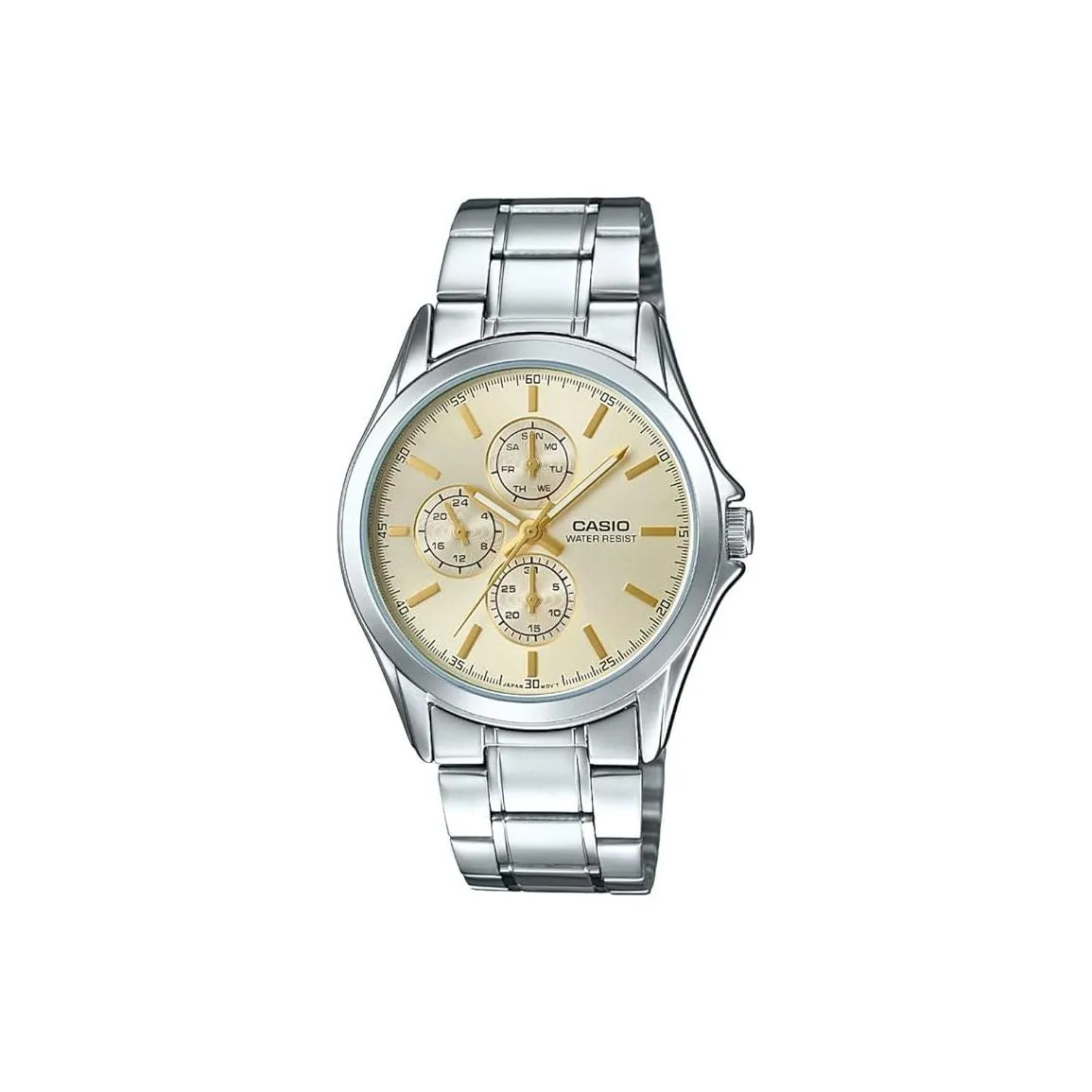 CASIO Кварцевый механизм нержавеющая сталь ремешок мужские часы желтый циферблат