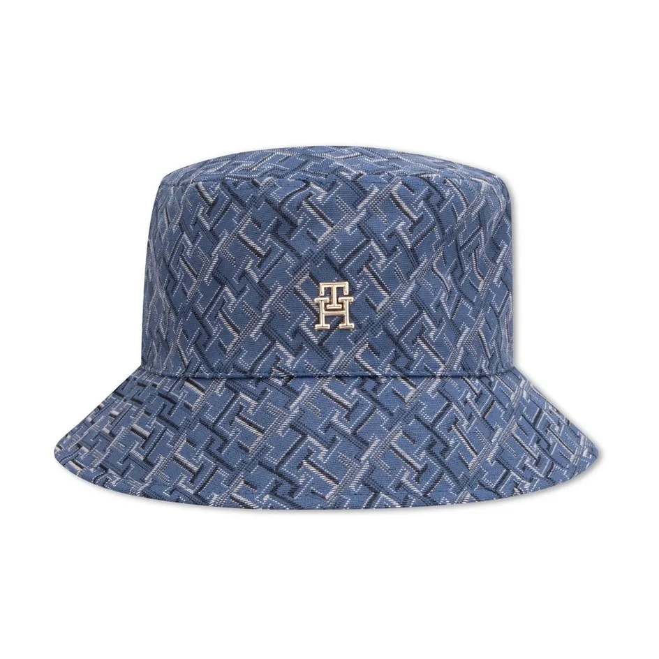 Tommy Hilfiger Polyester Bucket Hats Women's Blue Pattern