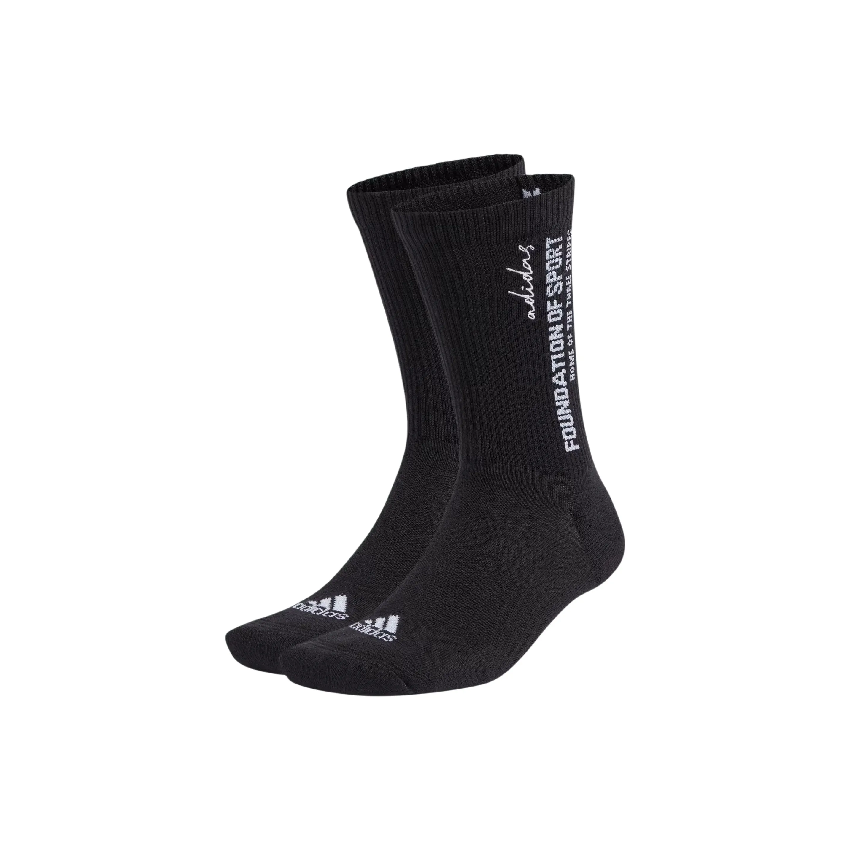 Adidas Cushioned Sportswear Слоган GRAPHIC CREW 2 Пара Пачка Высокие носки Унисекс 2 шт черный