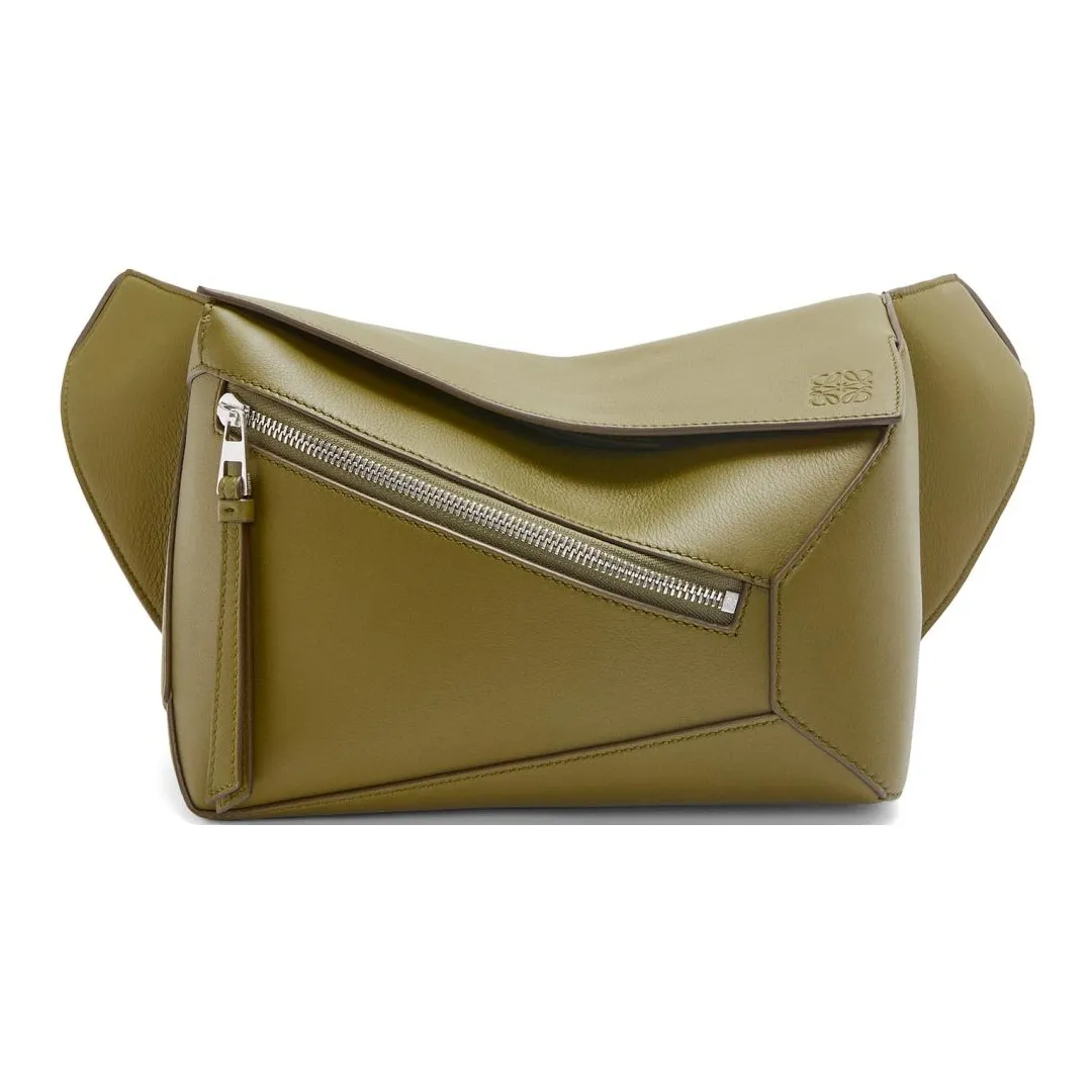 LOEWE Puzzle Classic Calfskin Fanny Pack Small Size Men's Olive