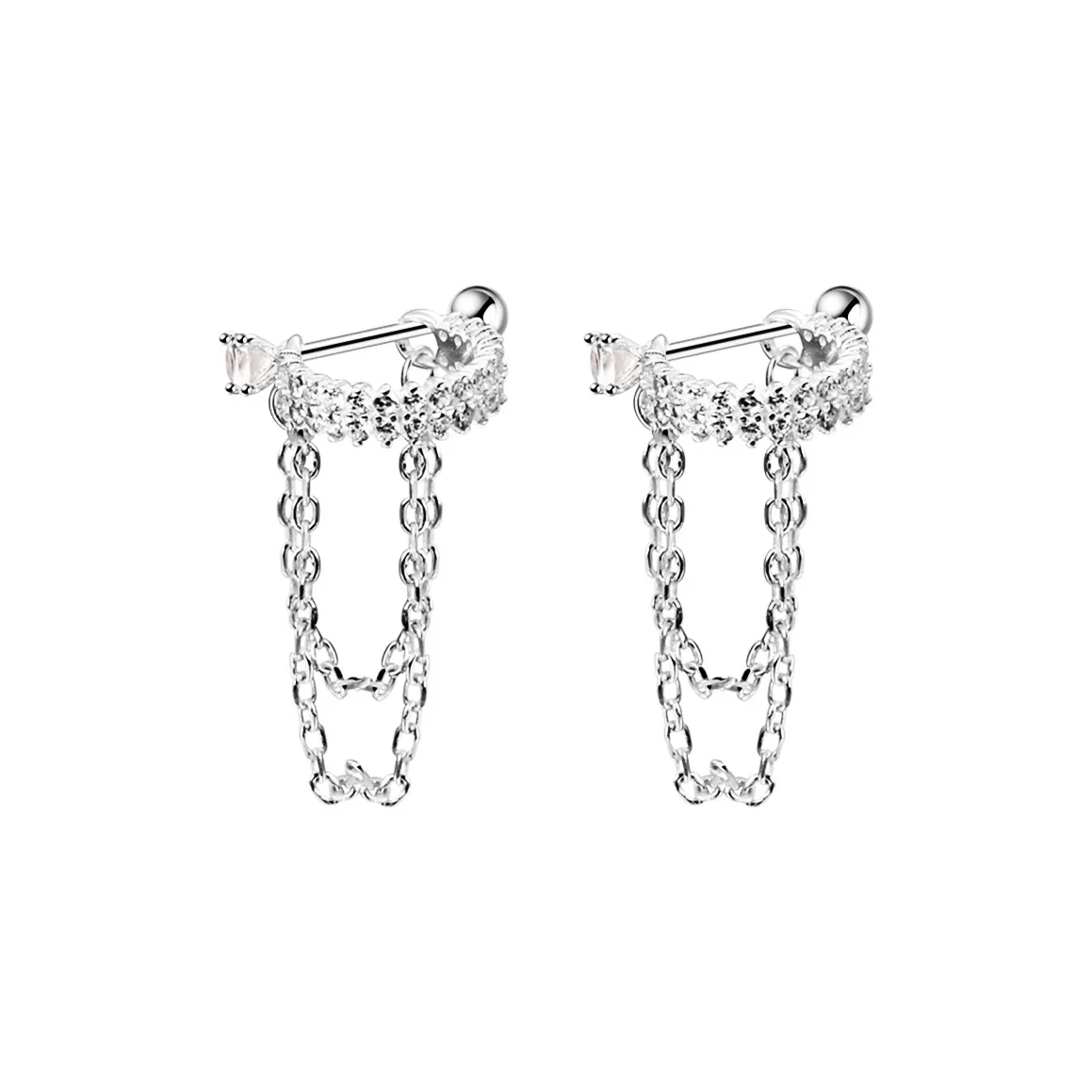 MUSTKOO Серьги-гвоздики из стерлингового серебра 925 пробы для женщин