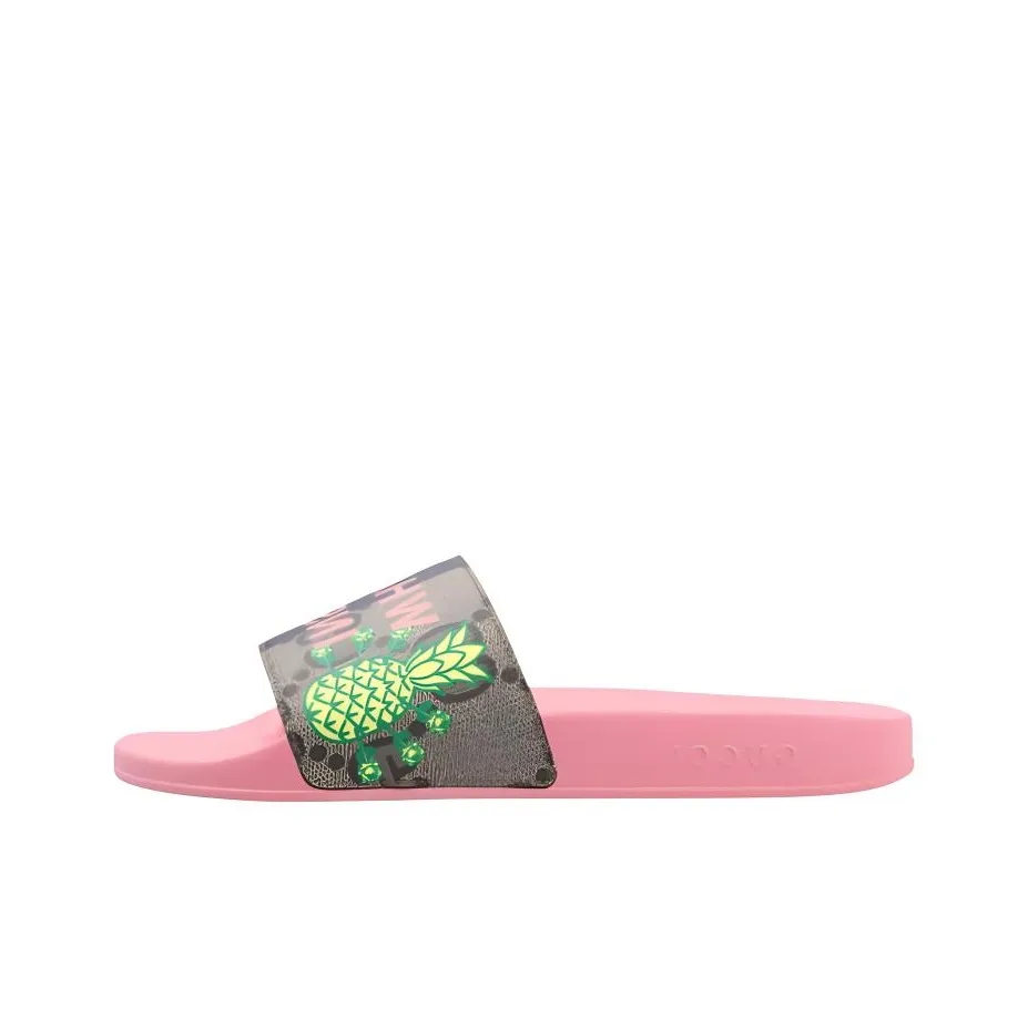GUCCI Pineapple Slide Slippers Men's Pink