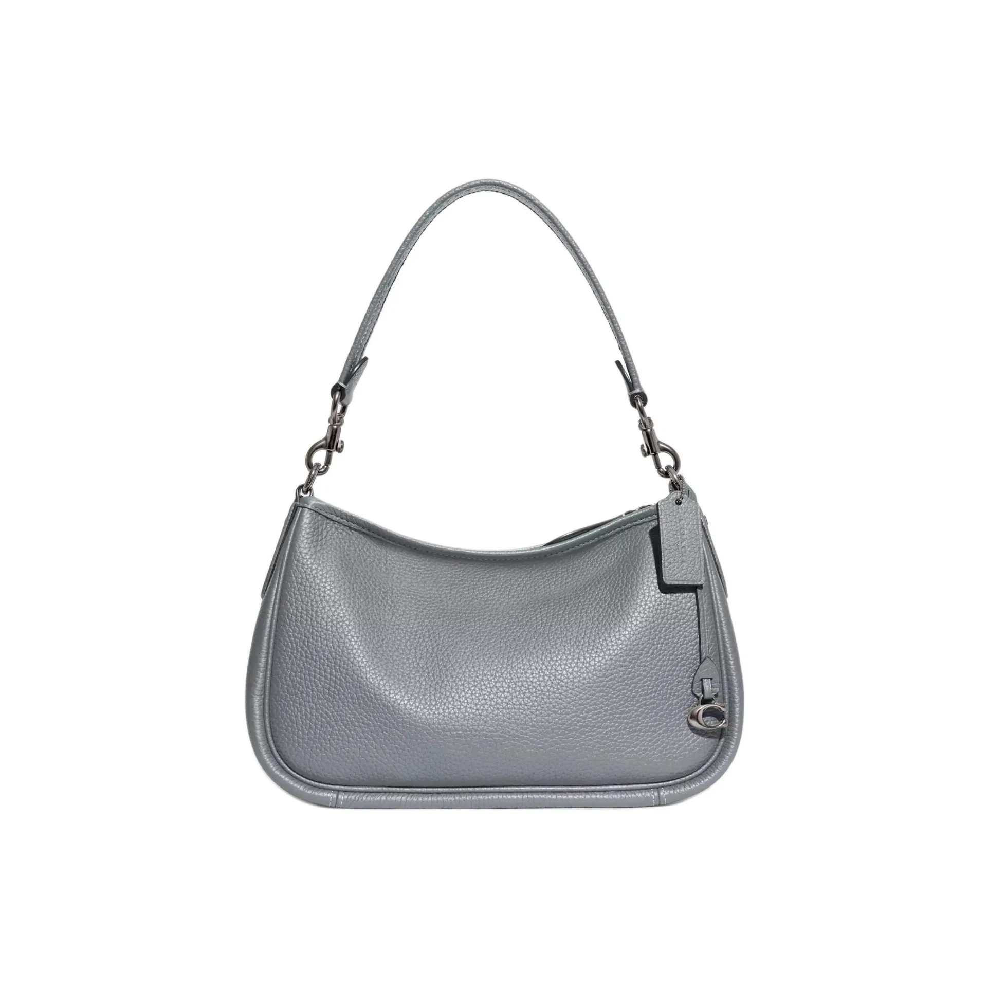 COACH Cary Soft Pebbled Leather Shoulder Bag, Handbag, Shoulder Bag, Crossbody Bag Tubas Women's Silver & Gray & Blue