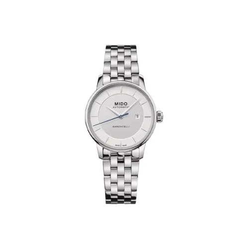 MIDO Автоматический Механический Movement Женские Baroncelli Часы 30MM Серебряные