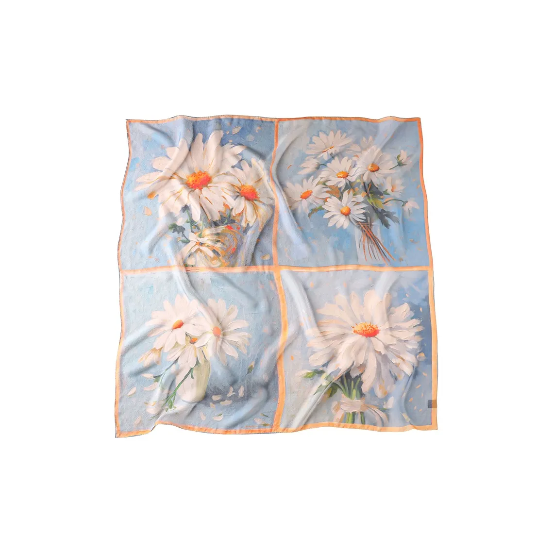 Hang Silk Road 100% Mulberry Silk Silk Scarves Women's Blue