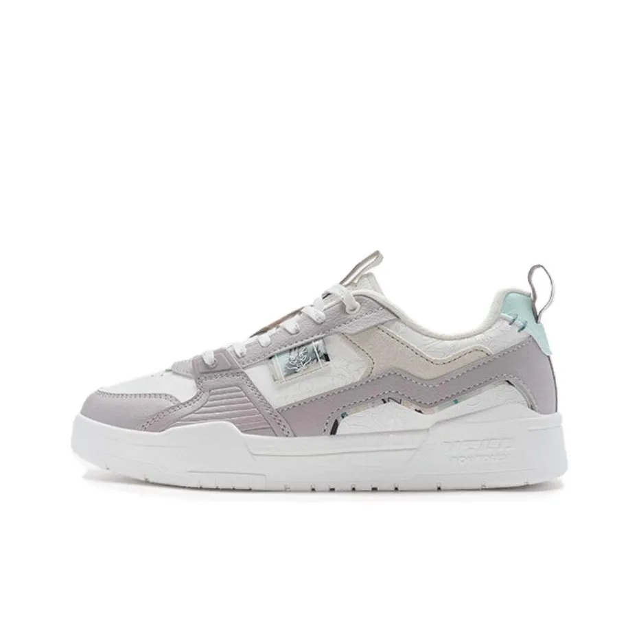 XTEP Spring Festival Collection Slip Resistant Low Top Skateboard Shoes Women's Purple White