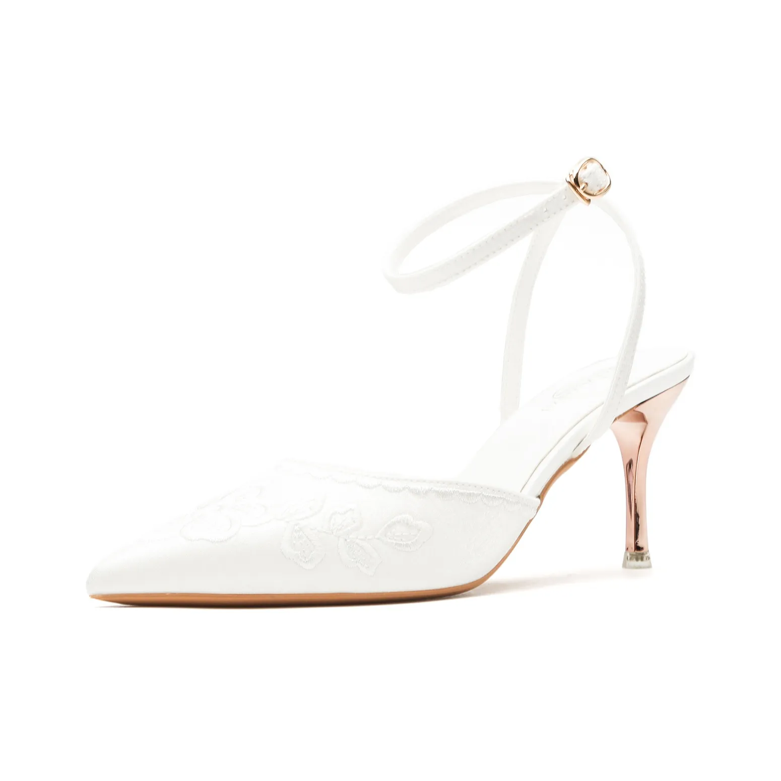 YAFEI XUANYU One Strap Sandals High Heels 7cm Women's White