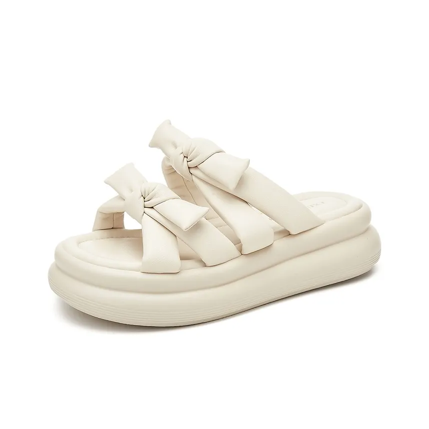 EXULL Q Rubber Sole Stitching Slip Resistant Abrasion Resistant Slide Slippers Women's