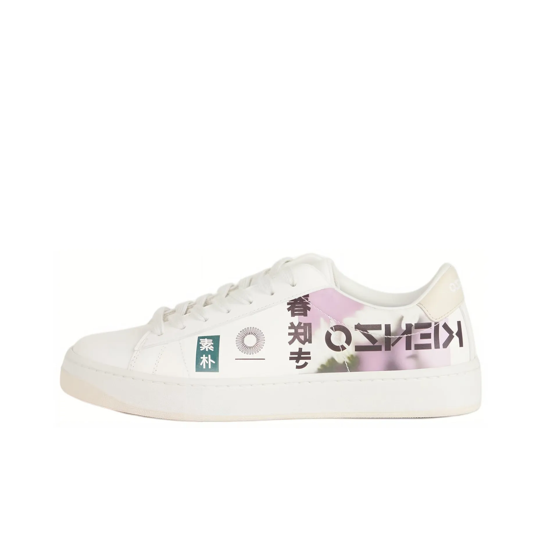 KENZO Kourt Low Топ Стильные Скейтбординги Женские Белый Фиолетовый