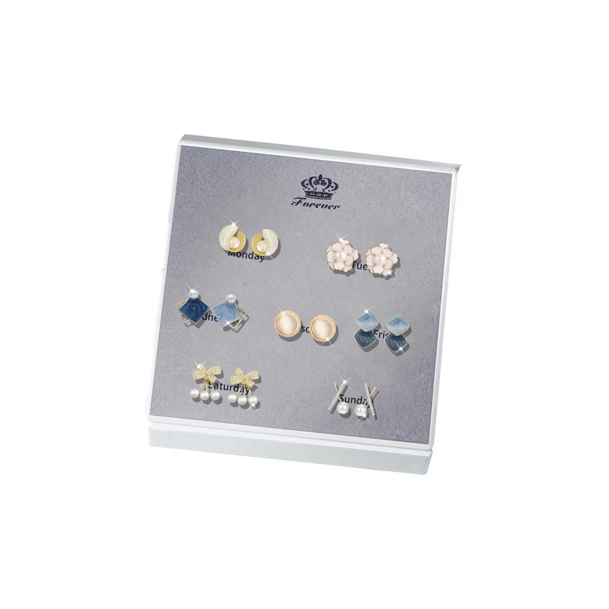 Серьги-гвоздики из стерлингового серебра 925 пробы Beth Jewelry Женские