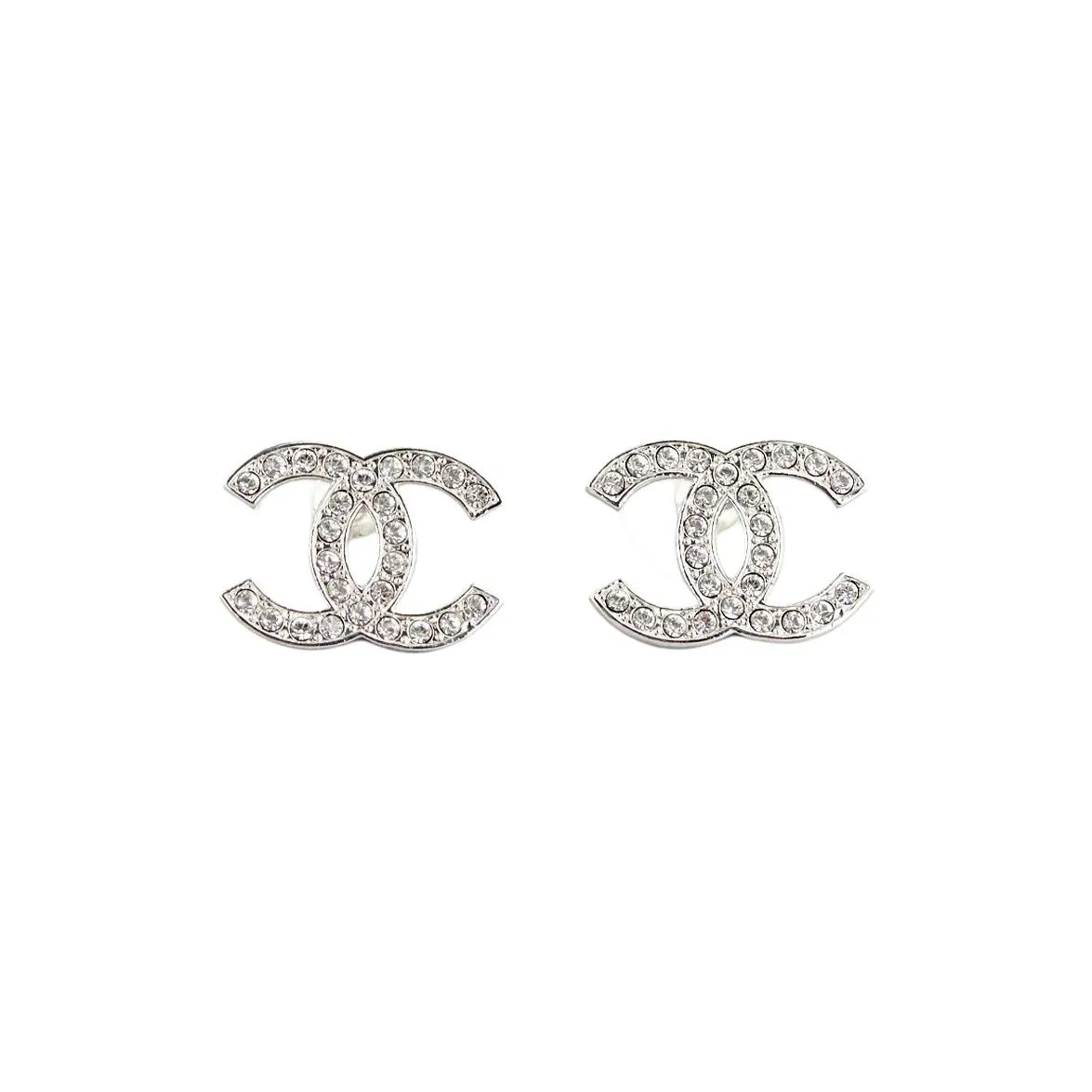 CHANEL Cubic Zirconia Earrings Unisex