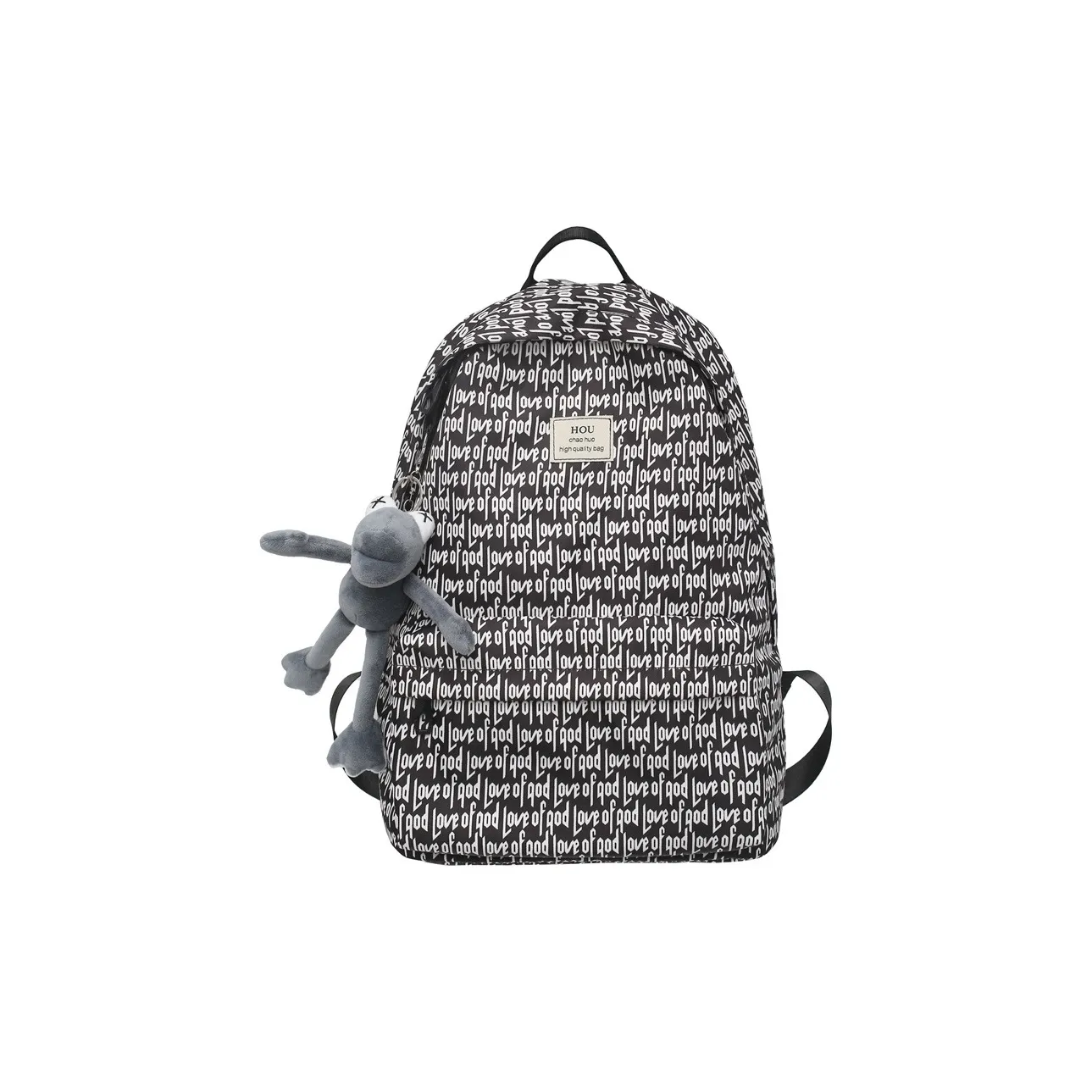 Huangmu Backpacks Black Large Size With Charm