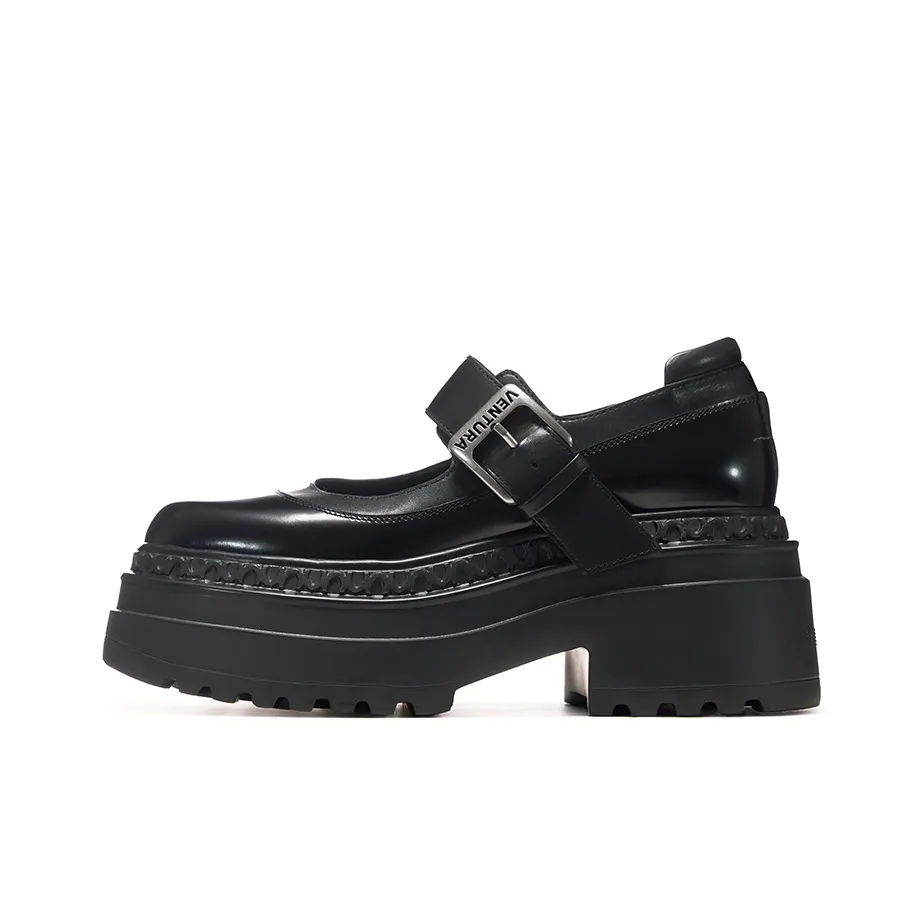 VITTORIO VENTURA Mary Jane Loafers 8cm Women's Black