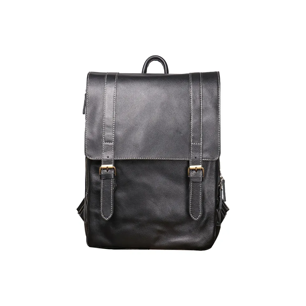 ROSEROOEN Рюкзак из крупнозернистой текстуры коровьей кожи унисекс черный