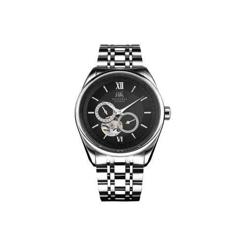 Шанхай Автоматический Механический Movement Мужские National Часы 44,06mm*44,06mm*11,62mm Черные