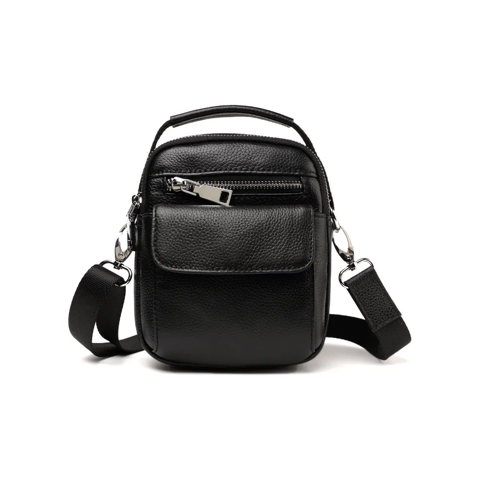 DOSRFINI Натуральная кожа Сумка через плечо Сумка Мужская Черная