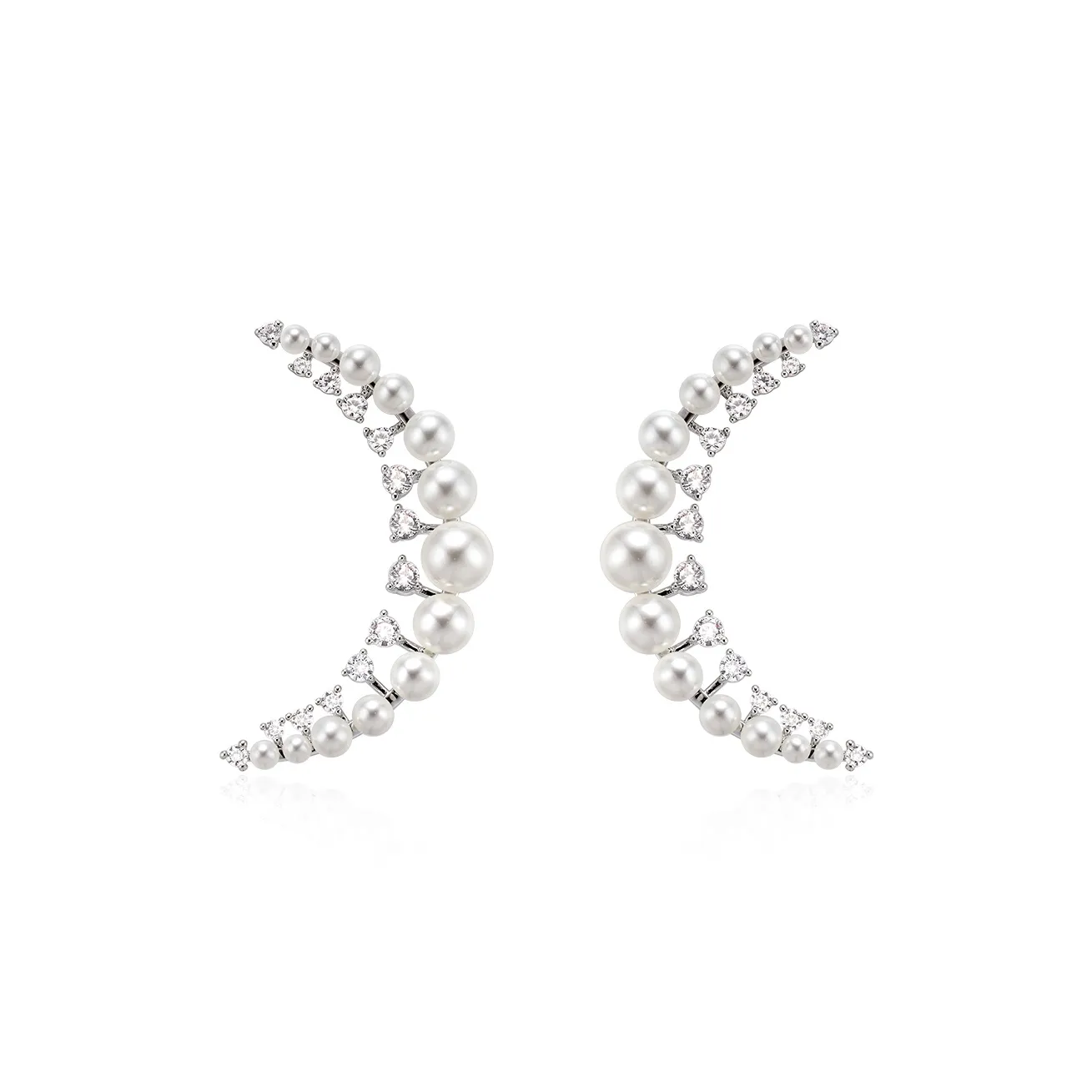 BOONEE ALUS Серьги из меди с покрытием из белого золота женские