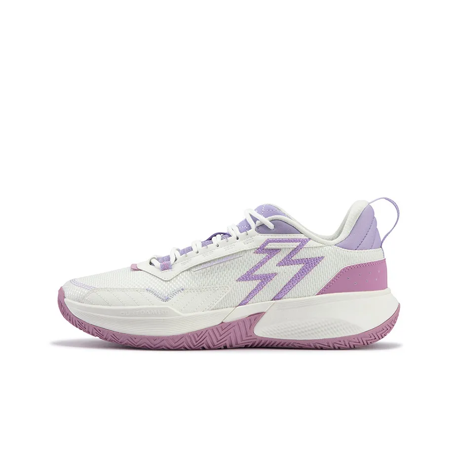 361° Big3 Team Cushioning, Slip Resistant, Abrasion Resistant, Breathable Low Top Basketball Shoes Men's White Purple