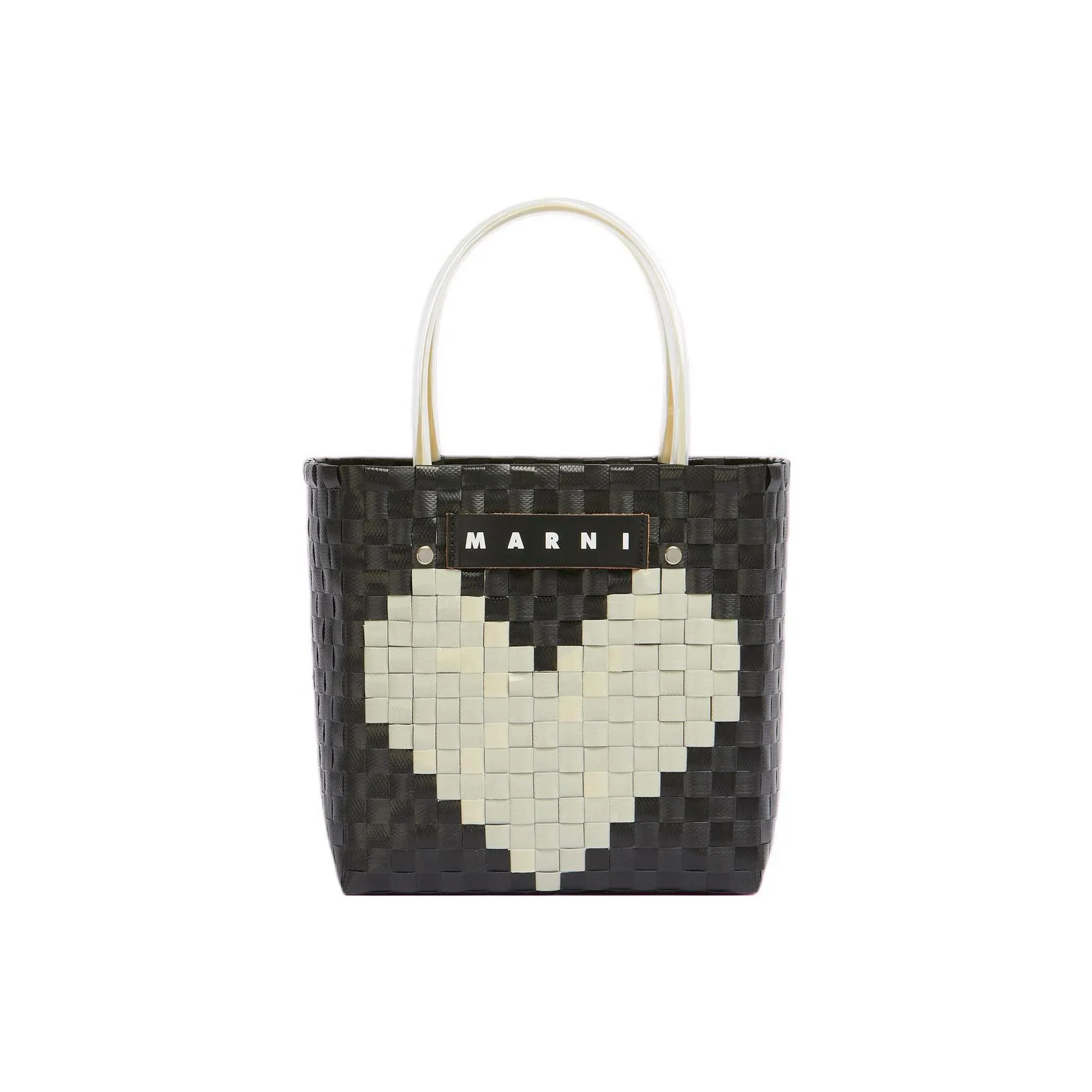 MARNI Polypropylene Tote Bag, Shopping Bag, Handbag Mini Women's White & Brown