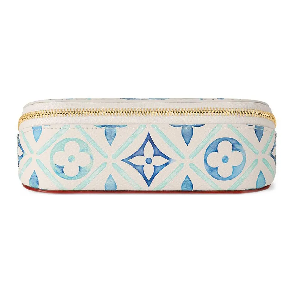 LOUIS VUITTON By The Pool Canvas With Calfskin Eyeglass Pouch Large Size Women's Blue & White