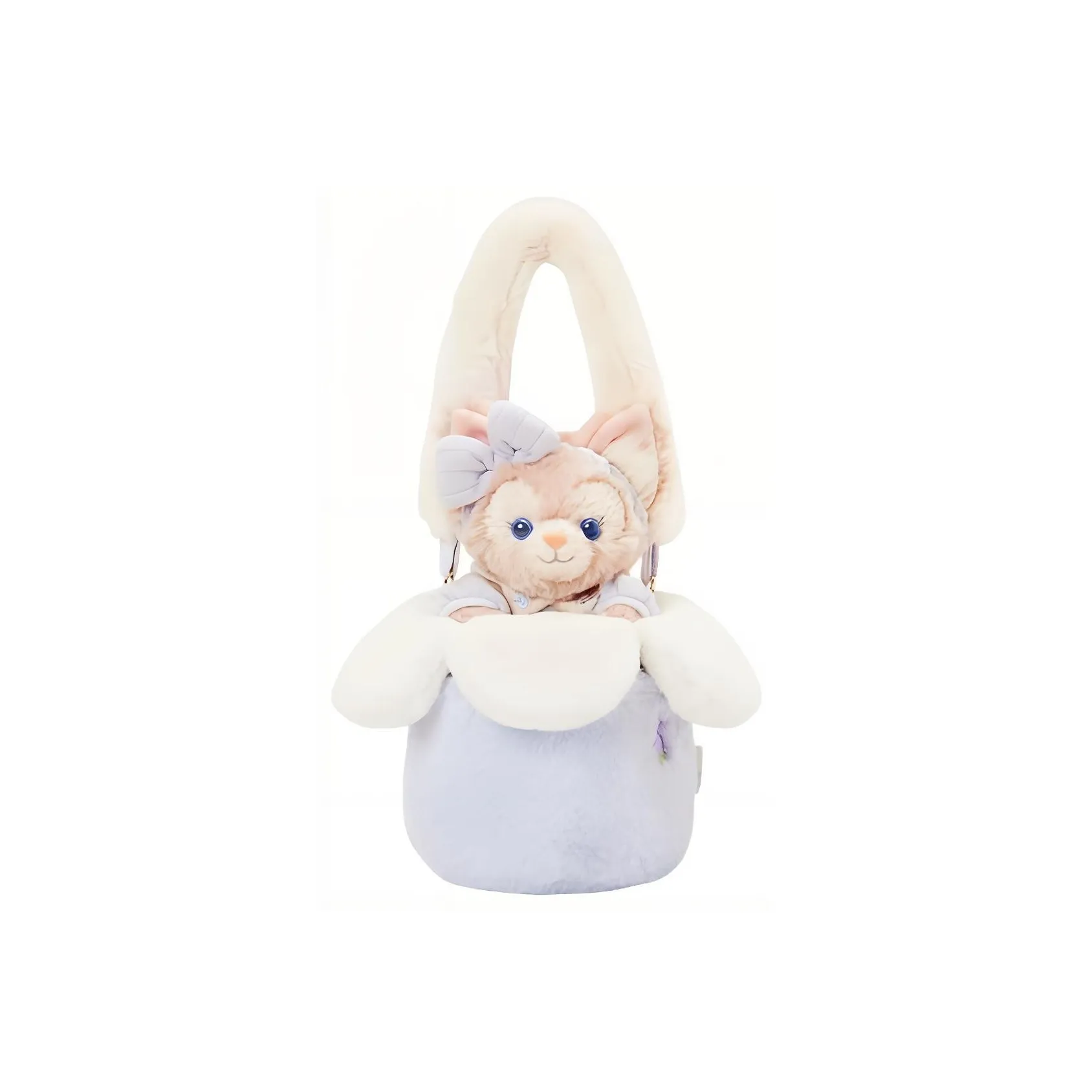 Disney Duffy Is Lazy With His Friends Plush Shoulder Bag, Crossbody Bag, Handbag Women's White & Pink & Light Purple