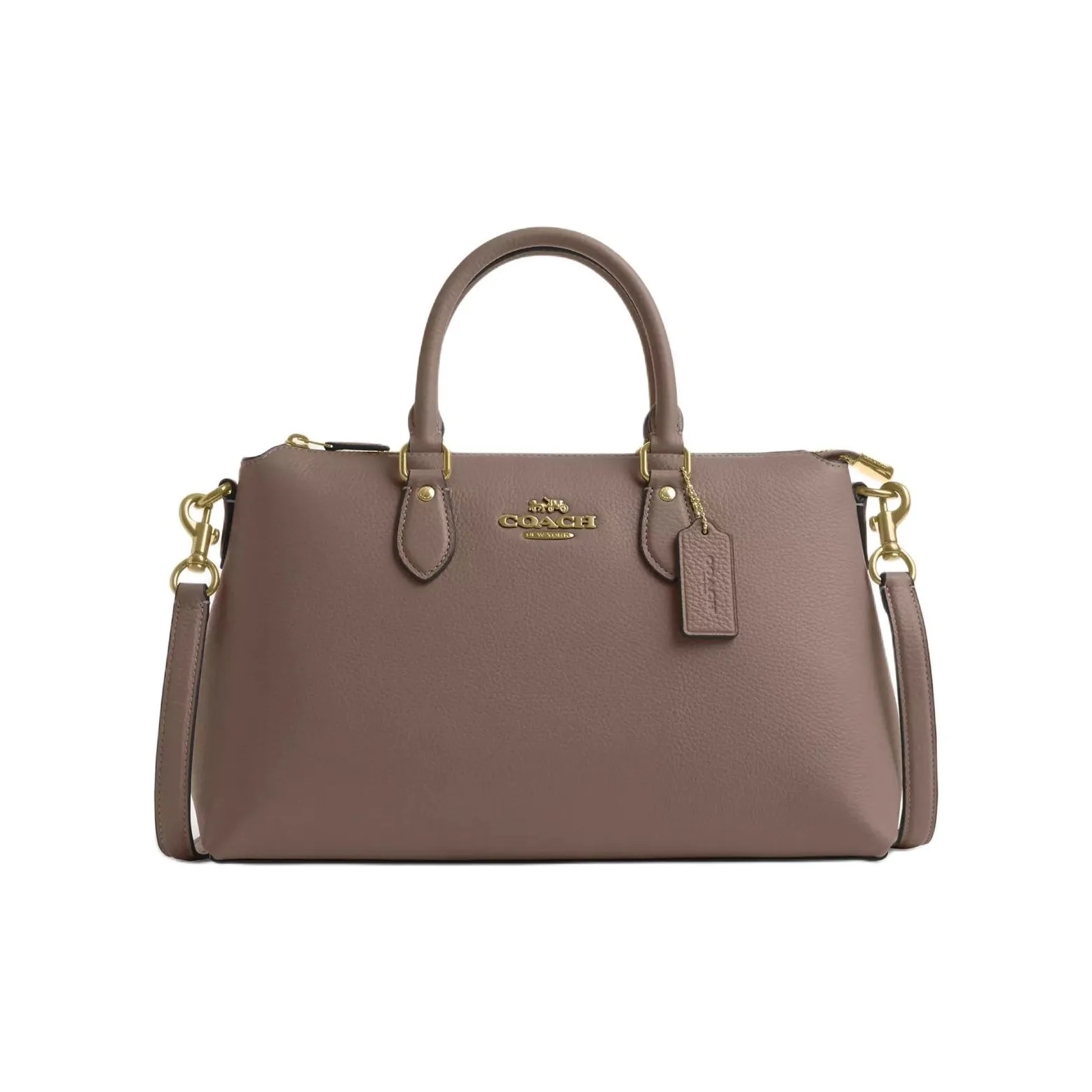 COACH Georgia Утонченная кожа с галечным эффектом сумка через плечо сумка большая женская цвет темно-камень