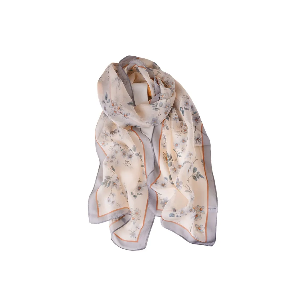 Hang Silk Road 100% шелк из тутового шелкопряда Шарфы Женские Серый