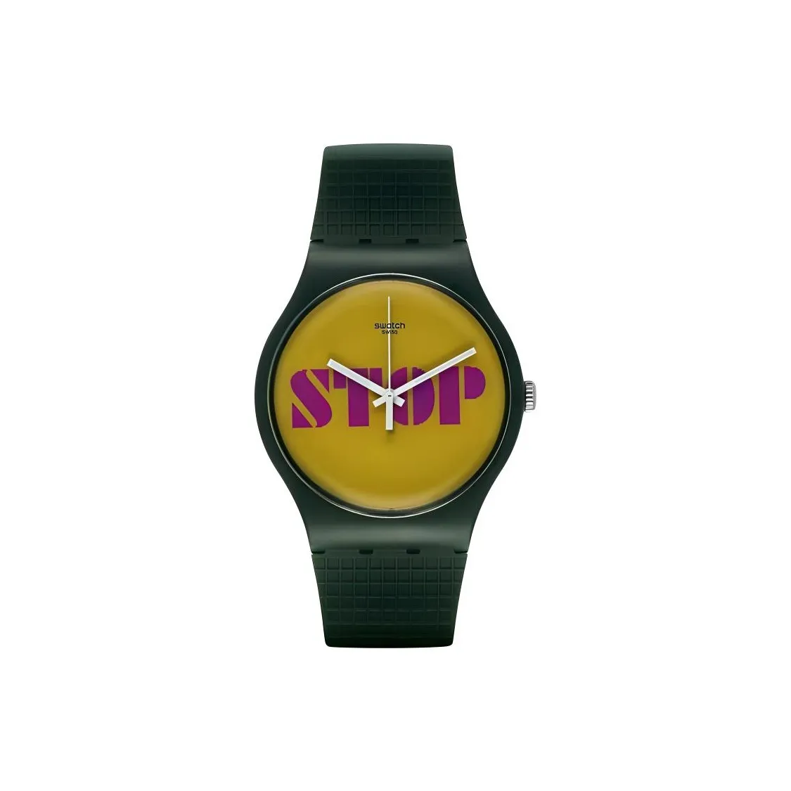 Swatch Quartz Механизм Унисекс Часы 41 мм Желтый Циферблат Часы Пластиковый Корпус Часы Силиконовый Ремешок