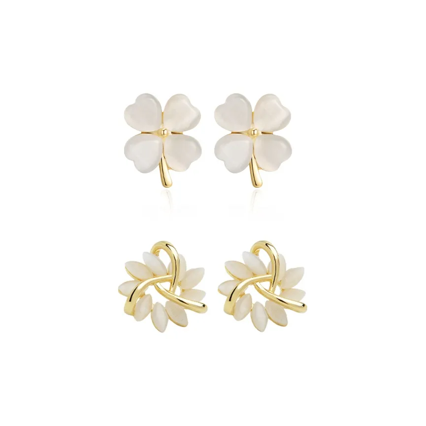 Yiru Сплав Гальванизированный Искусственное Стекло Кошачий глаз Серебряная игла Ювелирные украшения Серьги-гвоздики Аксессуары Женские