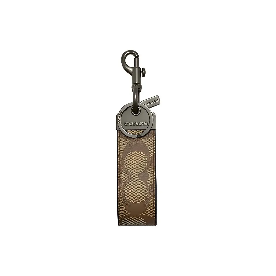 COACH Coated Canvas With Refined Calfskin Keychain Bag Accessory Women's Brown