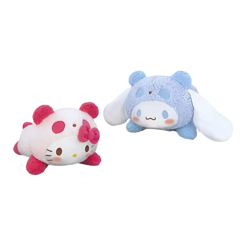 FURYU Cinnamoroll Hello Kitty Hello Kitty With Cinnamoroll, Panda Costume, And Cuddling Dolls Plush Doll 35cm Height