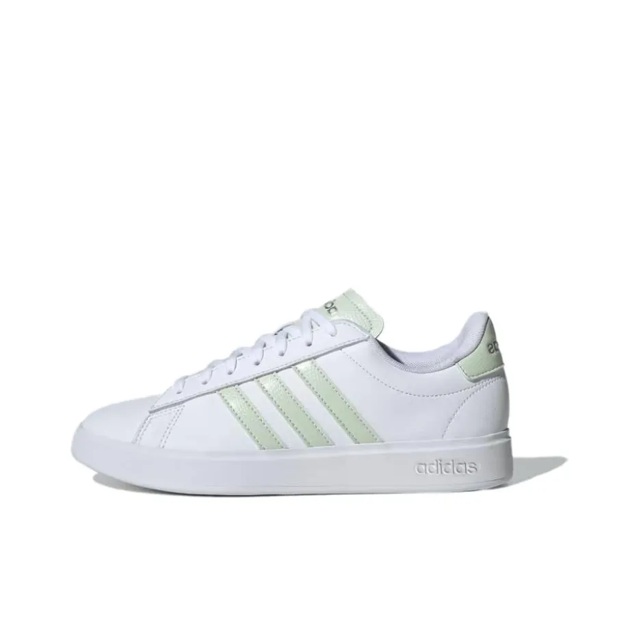 Adidas Grand Court 2.0 Cloud White Linen Green Matte Silver Women's