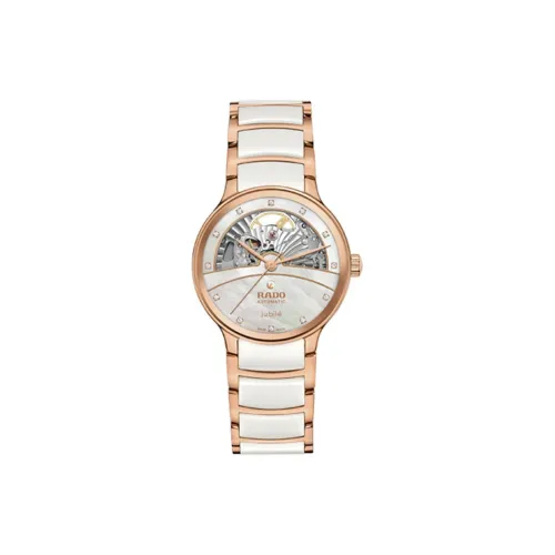 RADO Автоматический Механический Movement Женские Crystal Collection Часы 35 мм Белые