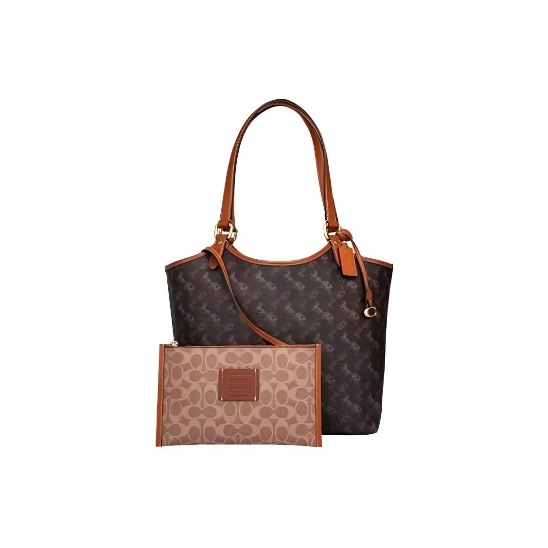 COACH Day Cow Leather Tote Bag, Shopping Bag, Handbag, Shoulder Bag Women's Brown