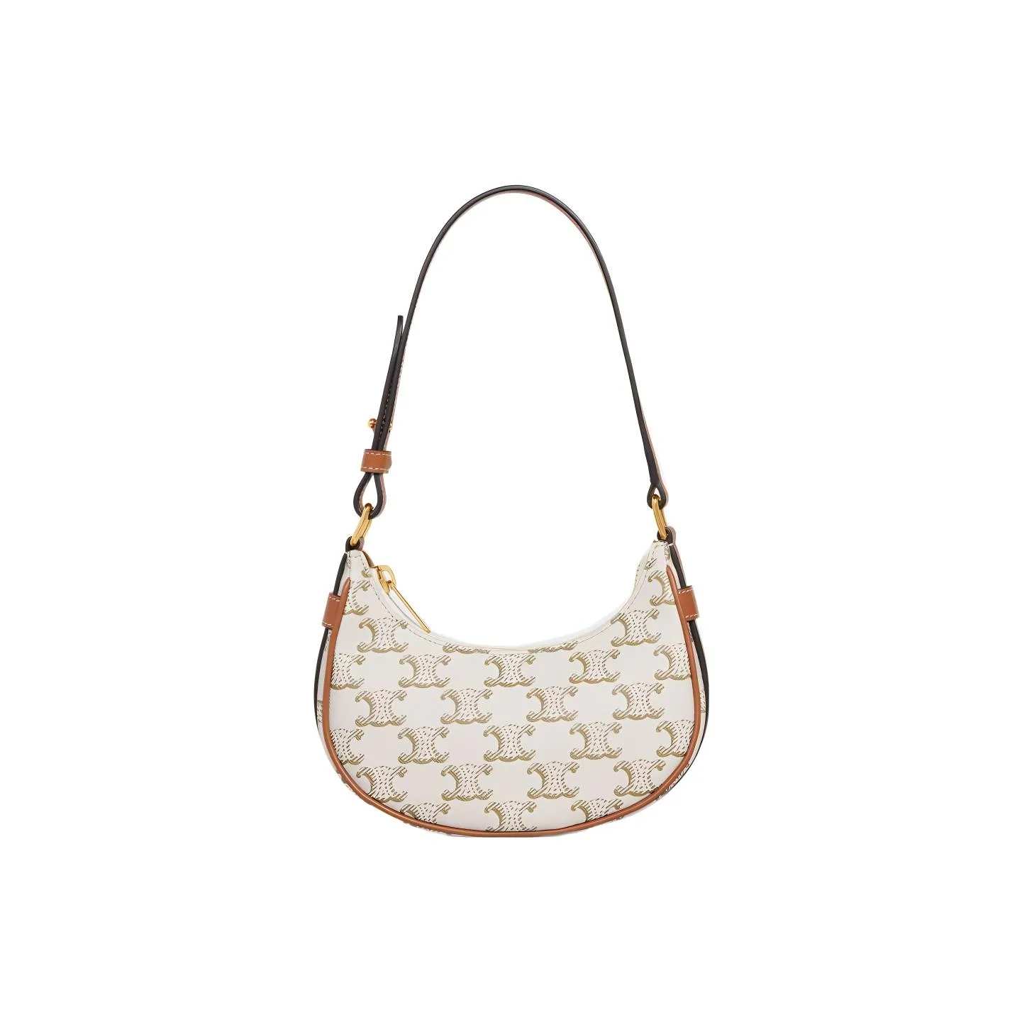 celine Saint Cow Leather Underarm Handbag, Shoulder Bag Mini Women's White