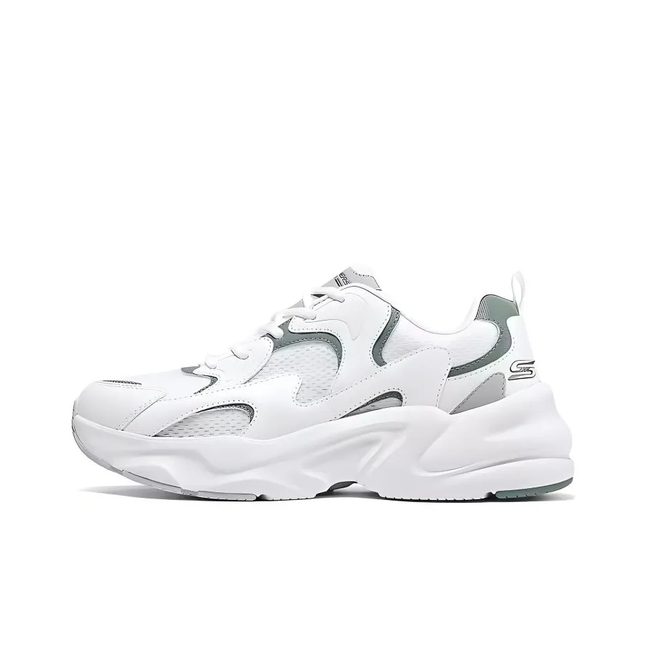 Skechers BOBS BAMINA 2 Low Топ Толстая подошва Кроссовки Мужские Белые Зеленые