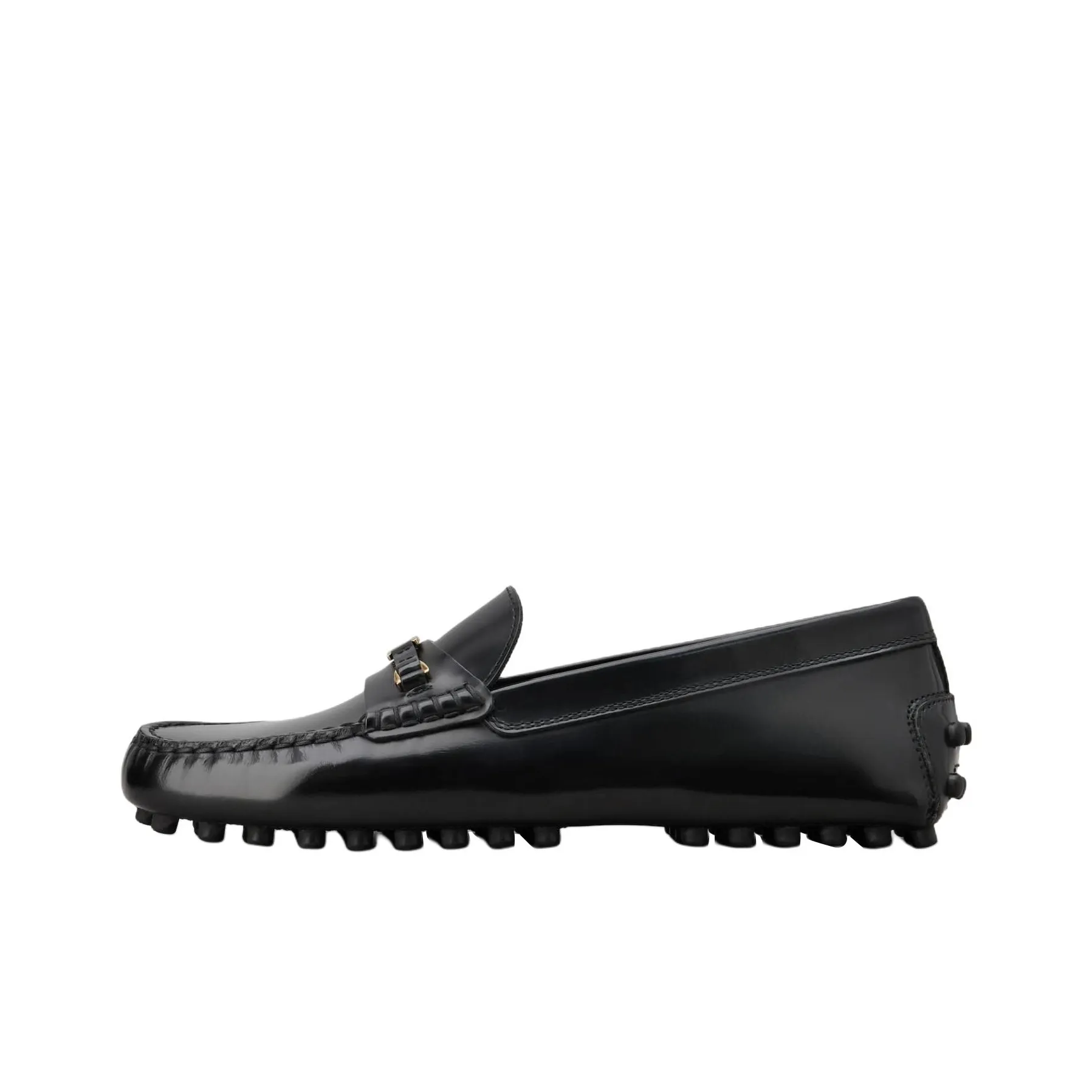 TOD'S Logo Plaque Ruched Slip On Loafers Women's