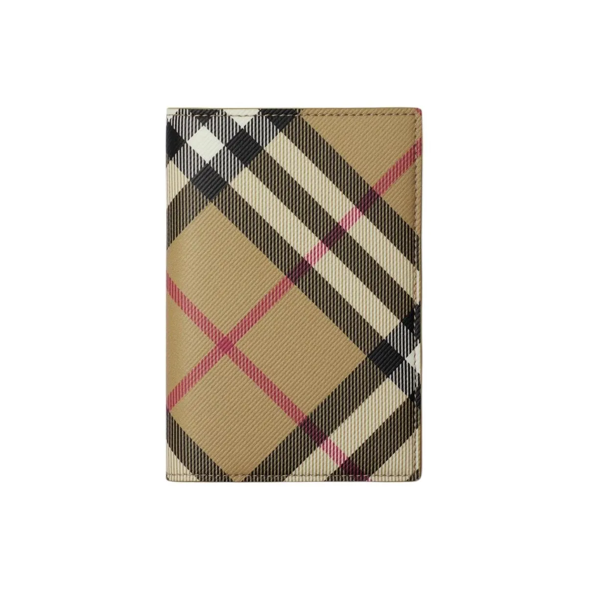 Burberry Cotton Blend Passport Holder Men's Sand Plaid